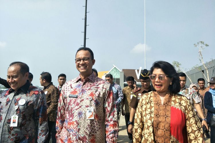 Gubernur DKI Jakarta Anies Baswedan meresmikan Jakarta International Equestrian Park di Pulomas, Kamis (2/8/2018). 