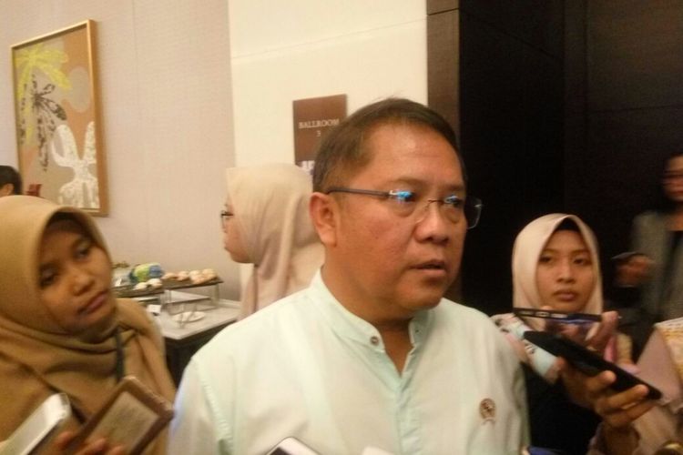 Menteri Kominfo Rudiantara di Hotel Fairmount, Jumat (10/8/2018)