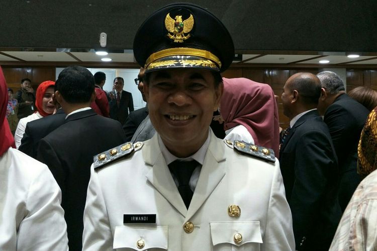 Wakil Wali Kota Jakarta Pusat Irwandi setelah dilantik di Balai Kota DKI Jakarta, Jalan Medan Merdeka Selatan, Selasa (25/9/2018). 