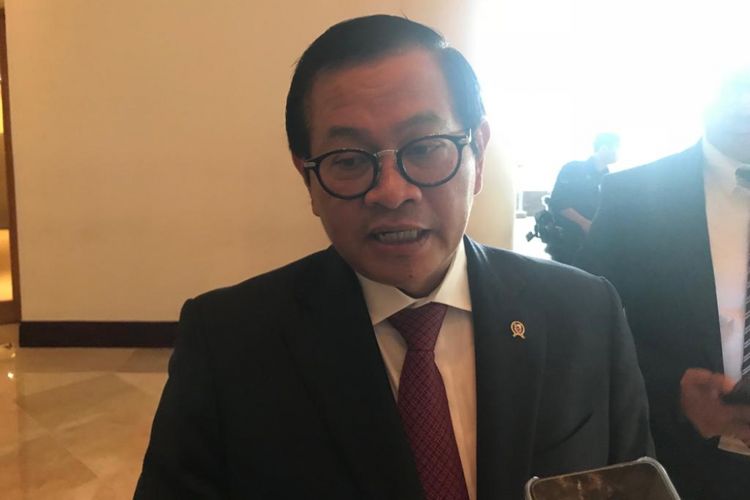 Sekretaris Kabinet Pramono Anung saat ditemui usai sebuah acara di Hotel Grand Hyatt, Jakarta Pusat, Rabu (28/11/2018). 