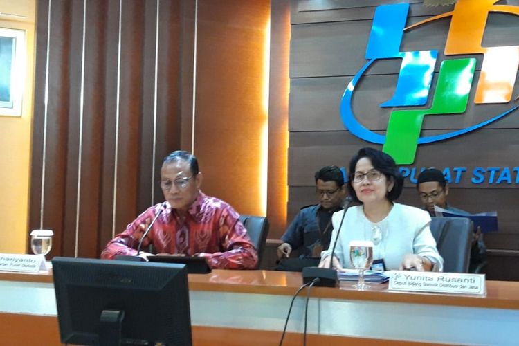 Kepala Badan Pusat Statistik (BPS) Suhariyanto ketika memberikan paparan di kantornya, Senin (3/12/2018).
