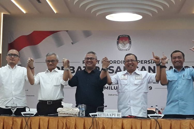 Rapat Persiapan Debat Pasangan Calon Presiden dan Wakil Presiden Pemilu 2019 di kantor KPU, Menteng, Jakarta Pusat.