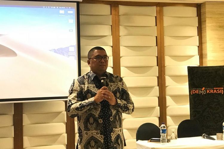 Anggota Badan Pengawas Pemilu (Bawaslu) Fritz Edward Siregar di Hotel Ashley, Jakarta Pusat, Senin (28/1/2019).
