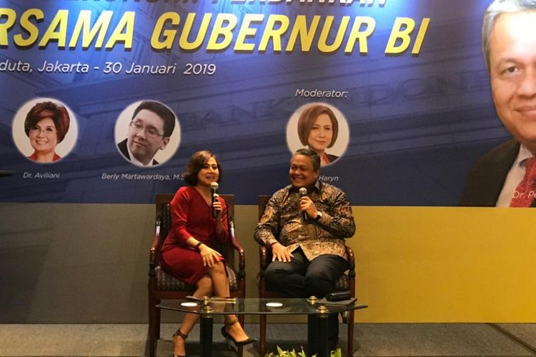 Gubernur Bank Indonesia Perry Warjiyo dalam sebuah diskusi di Jakarta, Rabu (30/1/2019).