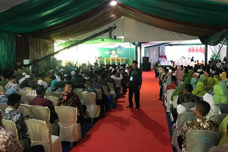 Suasana pelaksanaan Musyawarah Nasional Alim Ulama dan Konferensi Besar Nahdlatul Ulama di Pondok Pesantren Al Azhar Citangkolo, Kabupaten Banjar, Rabu (27/2/2019).