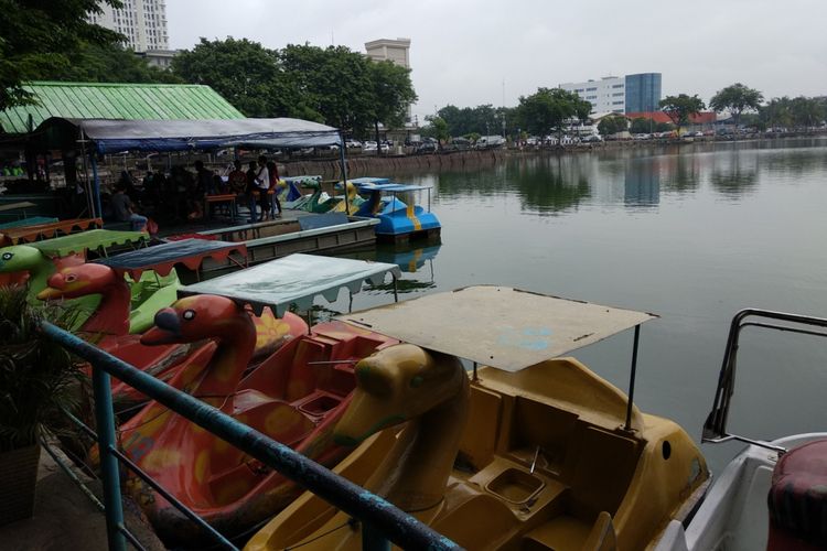 Kondisi danau Sunter Kamis (18/1/2018). Danau rerus dipersiapkan untuk acara festival bulan depan