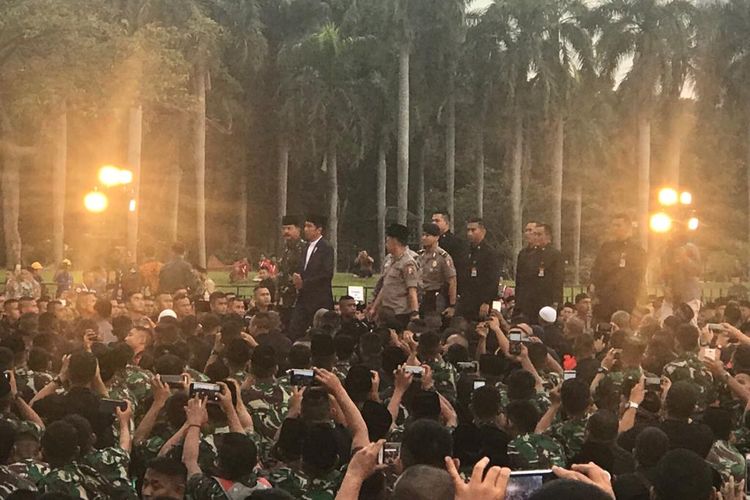 Panglima TNI Marsekal Hadi Tjahjanto di Lapangan Monas, Jakarta Pusat, Kamis (16/5/2019).