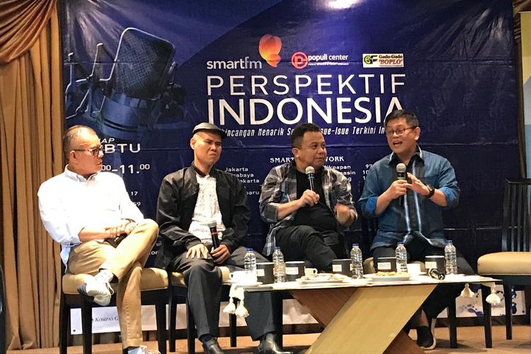 Suasana diskusi politik di bilangan Cikini, Menteng, Jakarta Pusat, Sabtu (28/6/2019)
