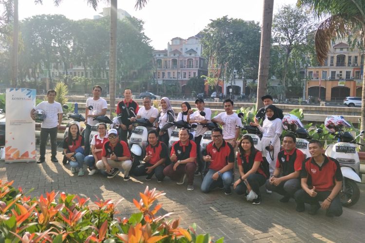 5 orang pemenang kontes foto instagram bertema ?teman asyik? hari ini, Minggu (30/6/2019) menikmati keseruan kegiatan Sunday Morning Ride (SunMoRi) bareng Kompas.com dan The BnB Hotel.