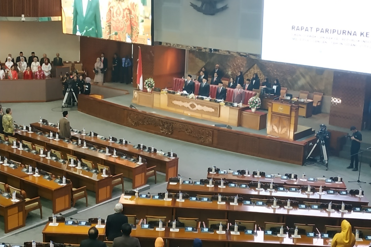 DPR RI menggelar Rapat Paripurna Masa Persidangan I Tahun 2019-2020 di Kompleks Parlemen, Senayan, Jakarta, Kamis (29/8/2019).