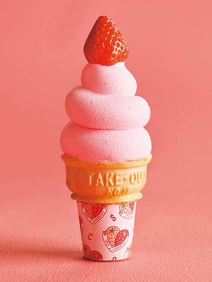 Strawberry Soft-Serve Ice Cream 