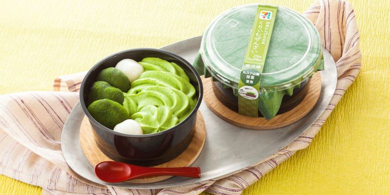 Matcha Warabi & Shirotama Cream Zenzai