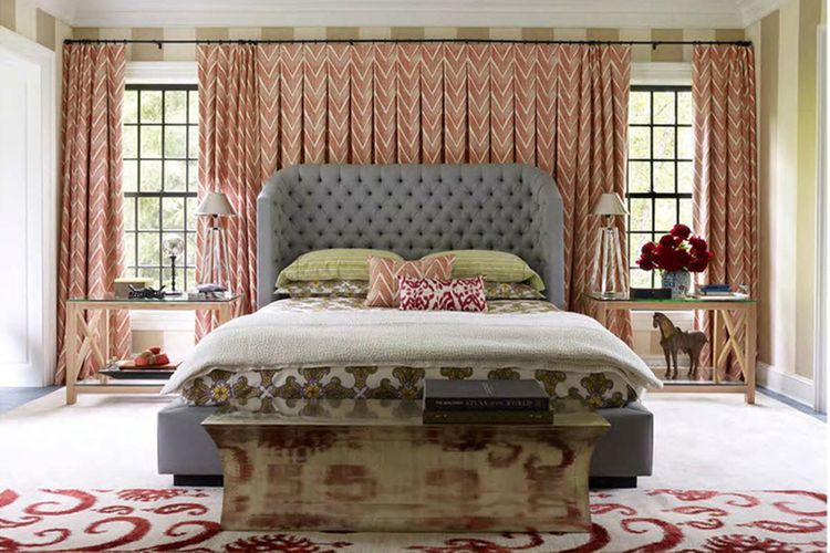 Mix and match pola dalam desain interior kamar tidur
