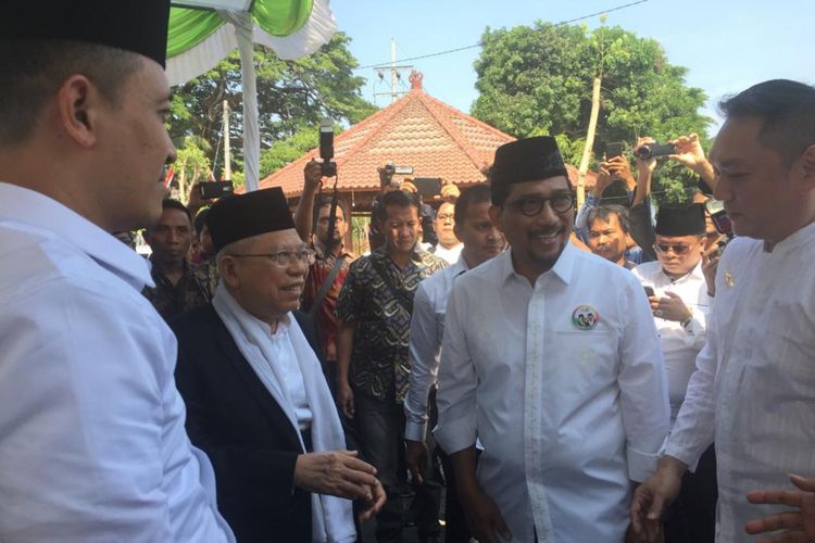 Cawapres Maruf Amin di Pesantren Hidayatulloh Al-Muhajirin, Kecamatan Arosbaya, Kabupaten Bangkalan, Jumat (19/10/2018).