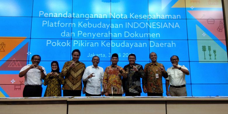 Penandatanganan nota kesepahaman platform kebudayaan Indonesiana di Kemendikbud (3/7/2018)
