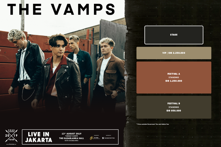 Harga tiket konser The Vamps Live in Jakarta 2019.