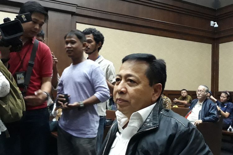 Mantan Ketua DPR, Setya Novanto, di Pengadilan Tipikor Jakarta, Jumat (14/9/2018).
