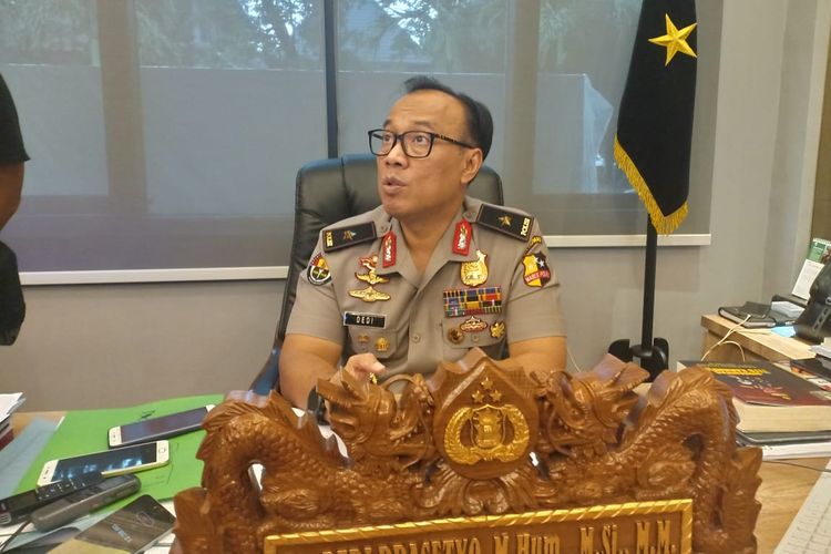 Kepala Biro Penerangan Masyarakat Humas Brigjen (pol) Dedi Prasetyo di Gedung Humas Mabes Polri, Jakarta, Senin (20/5/2019). 