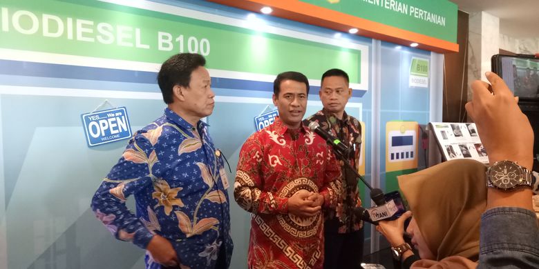 Menteri Pertanian (Mentan) Andi Amran Sulaiman usai menghadari pembukaan Musyawarah Perencanaan Pembangunan Pertanian Nasional Tahun 2019 di IPB International Convention Center, Bogor, Selasa (18/6/2019). 