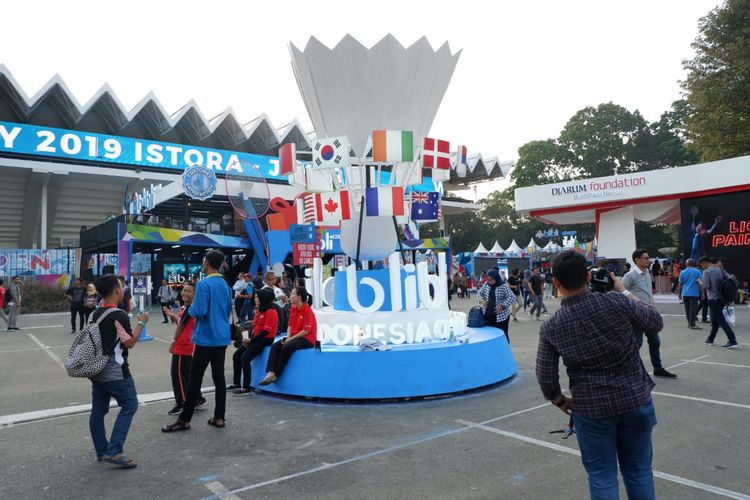 Salah satu spot foto di lokasi pertandingan Indonesia Open 2019.