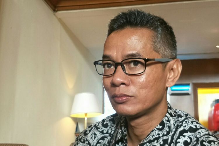 Komisioner KPU RI, Wahyu Setiawan ketika ditemui di Hotel Sari Pan Pacific, Jakarta, Senin (26/2/2018). 