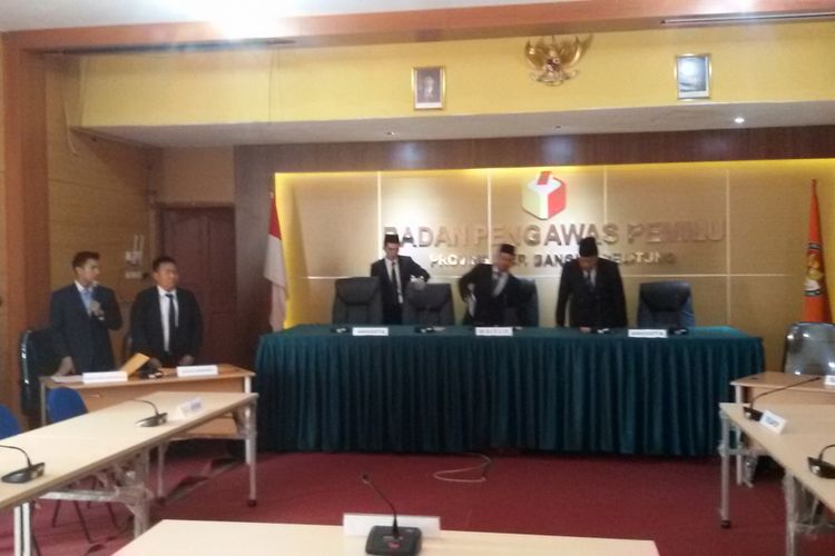 Sidang Bawaslu Kepulauan Bangka Belitung terkait dugaan pelanggaran Pemilu 2019, Jumat (8/3/2019).