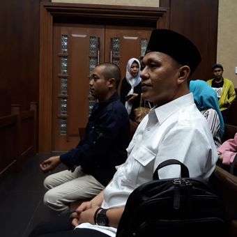 Bupati nonaktif Lampung Tengah, Mustafa di Pengadilan Tipikor Jakarta, Rabu (11/7/2018).