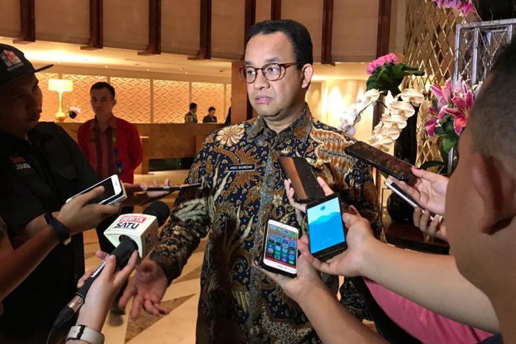 Gubernur DKI Jakarta Anies Baswedan di Hotel Mandarin Oriental, Jakarta Pusat, Kamis (17/1/2019).