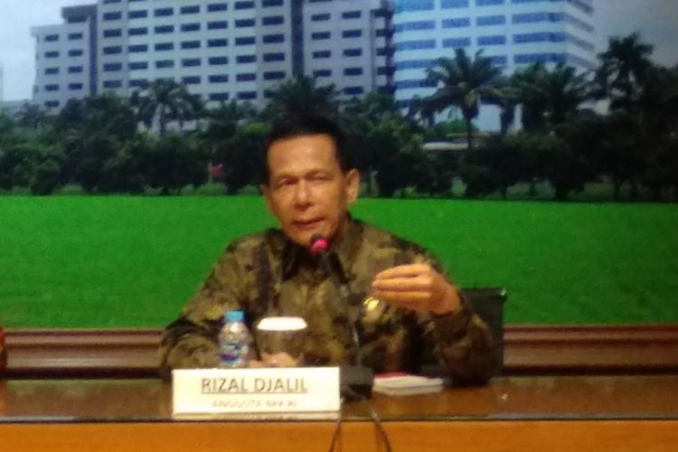 Anggota IV Badan Pemeriksa Keuangan (BPK) RI Rizal Djalil dalam Seminar Membedah Citarum dari Hulu sampai ke DKI Jakarta di Kantor BPK RI, Senin (18/2/2019). 