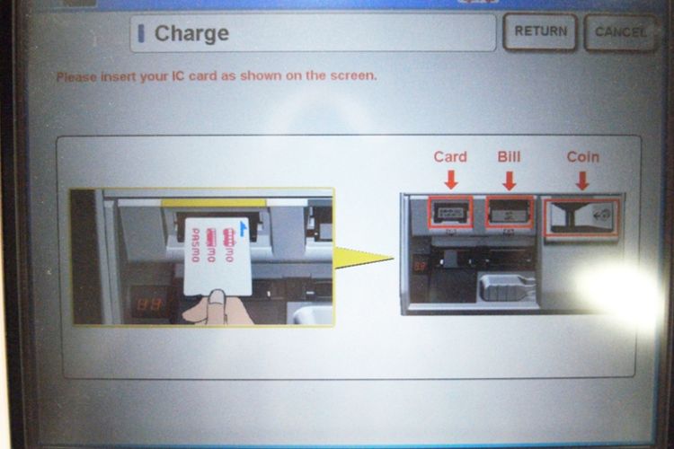 Masukan PASMO Anda seperti pada gambar di atas