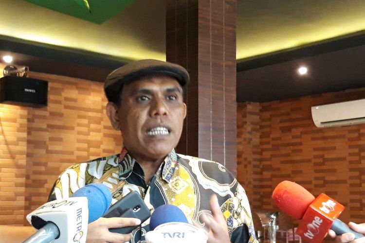 Ketua Institut Hijau Indonesia Chalid Muhammad dalam diskusi bertajuk Jelang Debat Kedua di kawasan Menteng, Jakarta Pusat, Sabtu (16/2/2019).