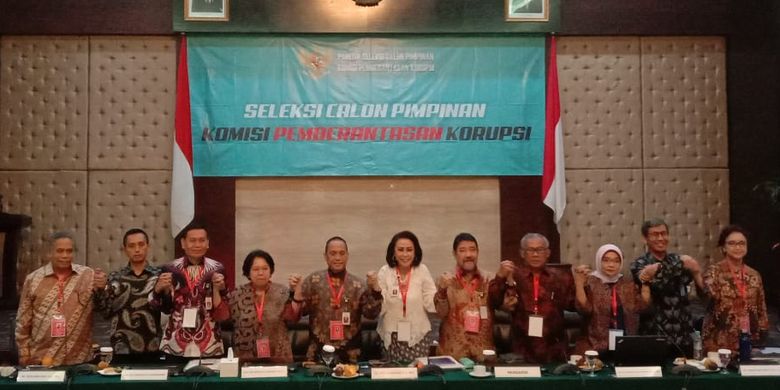 Panitia Seleksi Calon Pimpinan Komisi Pemberantasan Korupsi (KPK) periode 2019-2023 sesuai tes wawancara dan uji publik di Kementerian Sekretariat Negara, Jakarta Pusat, Kamis (29/8/2019). 