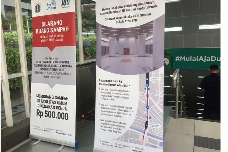 Keadaan stasiun MRT Bunderan HI, Rabu (3/4/2019).