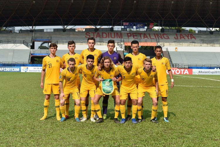 Susunan pemain inti Timnas U-16 Australia pada pertandingan kontra Afghanistan dalam laga pamungkas Grup D Piala Asia U-16 2018 di Petaling Jaya, 28 September 2018. 