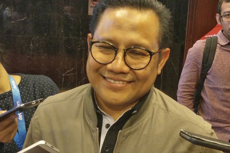 Ketua Umum Partai Kebangkitan Bangsa (PKB) Muhaimin Iskandar saat ditemui di Kompleks Parlemen, Senayan, Jakarta, Senin (8/10/2018).