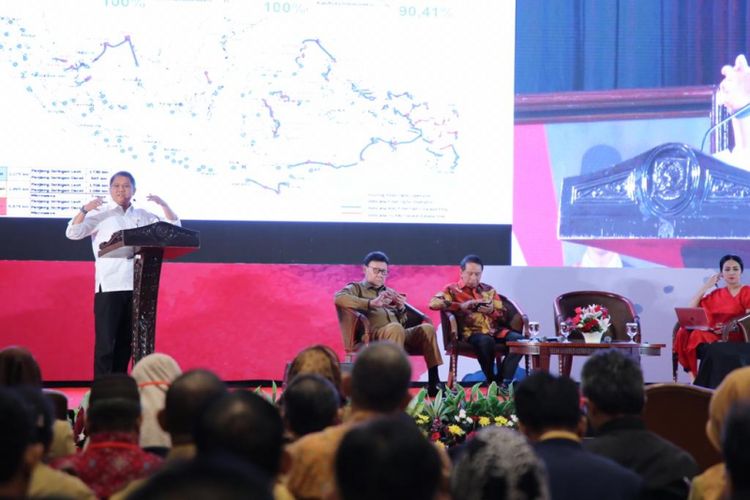 Menteri Komunikasi dan Informatika, Rudiantara, di Hotel Bidakara, Jakarta, Senin (11/2/2019). 