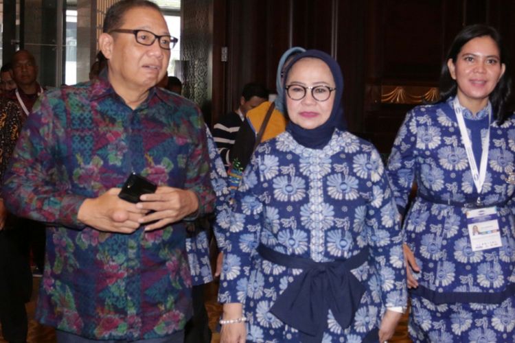Menteri Koperasi dan UKM Puspayoga dalam Munas Asosiasi Pengusaha Jasa Boga Indonesia (APJI) di Jakarta, Minggu (24/2/2019).