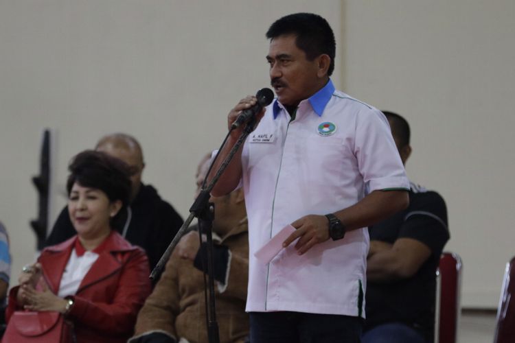 Ketua Umum PB Kurash Abdul Hafil Fuddin saat membuka Seleksi Nasional Kurash di Ciloto, Cianjur, Jawa Barat, Minggu (27/1/2019).