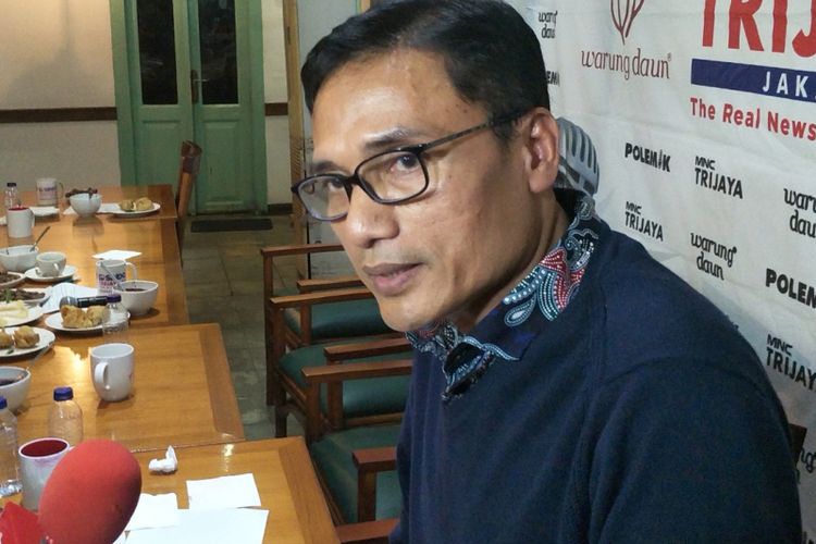 Direktur Pencapresan DPP Partai Keadilan Sejahtera (PKS) Suhud Aliyudin saat ditemui seusai menjadi pembicara dalam diskusi Polemik MNC Trijaya, di kawasan Cikini, Jakarta Pusat, Sabtu (28/7/2018). 