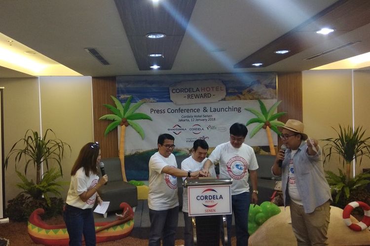 Peluncuran Cordela Hotel Reward di Hotel Cordela Senen, Jakarta, Jumat (12/1/2018).