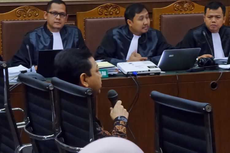 Ketua DPR Setya Novanto di Pengadilan Tipikor Jakarta, Jumat (3/11/2017).