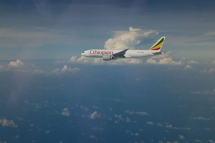 Pesawat Ethiopian Air melintas diwilayah udara NKRI sebelum dilakukan force down oleh dua pesawat F16 Lanud Roesmin Nurjadin Pekanbaru (Dok.TNI AU Lanud RSN Pekanbaru)