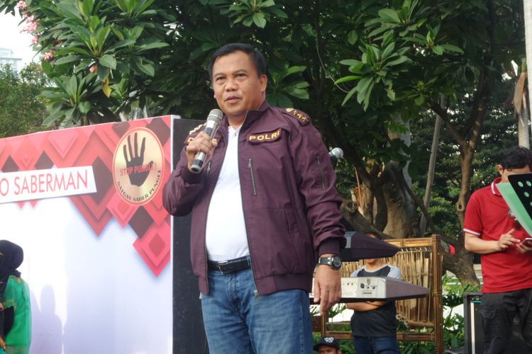 Kepala Satgas Pungli Komjen Pol Dwi Priyatno saat ditemui di kawasan CFD Jalan Jenderal Sudirman, Jakarta, Minggu (12/11/2017)