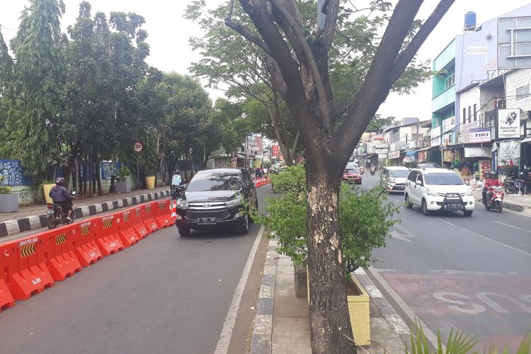 Uji Coba Contraflow di Jalan Arif Rahman Hakim, Kota Depok sudah diterapkan sejak Sabtu (31/8/2019).