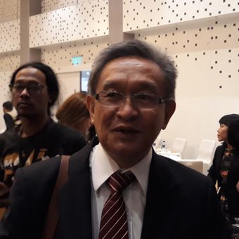 Pengacara Maqdir Ismail di Hotel Le Meridien, Jakarta, Rabu (25/7/2018).