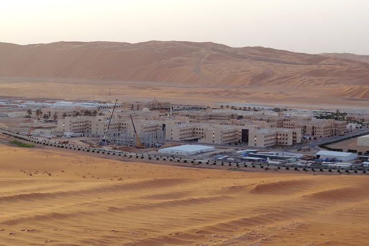 Fasilitas produksi gas alam milik perusahaan energi Arab Saudi, Aramco, di Shaybah.