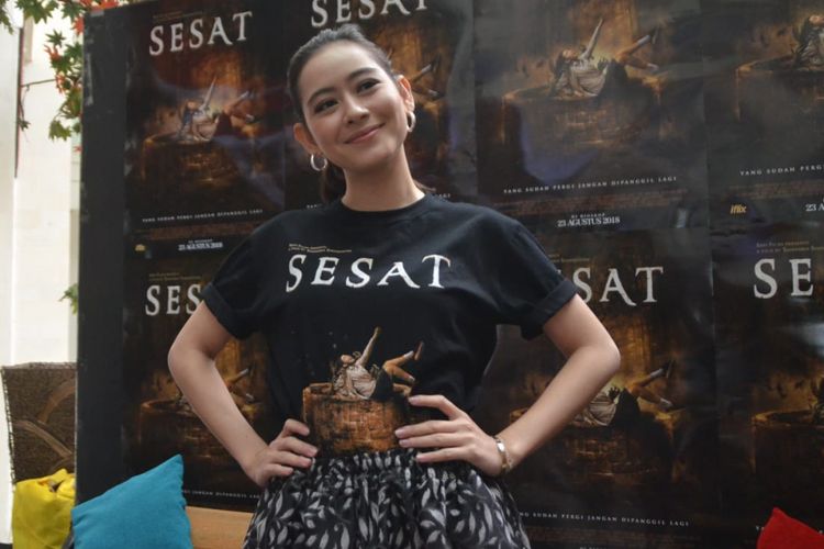 Laura Theux saat ditemui dalam jumpa pers dan screening film Sesat di XXI Epicentrum, Kuningan, Jakarta Selatan, Kamis (16/8/2018).