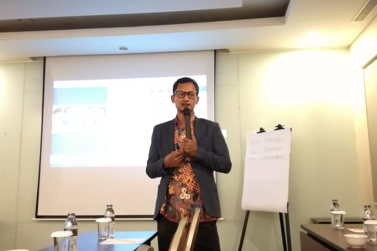 Founder dan CEO Alvara Research Center Hasanuddin Ali di Hotel Oria, Jakarta, Minggu (12/4/2019).