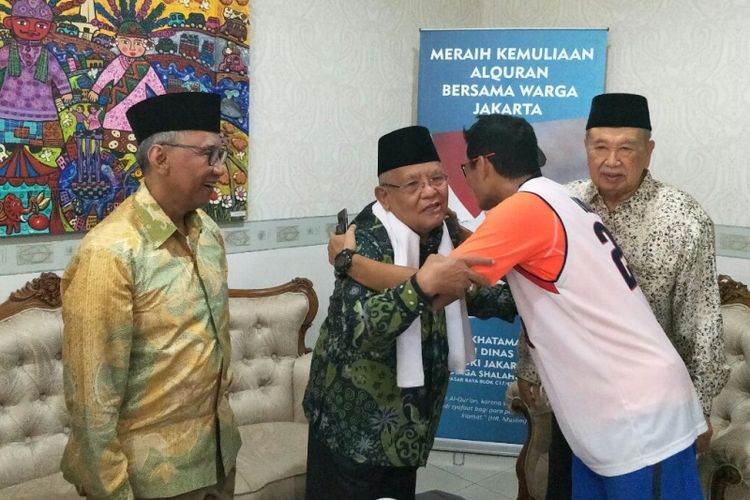 Wakil Gubernur DKI Jakarta Sandiaga bertemu ulama di rumah dinas wagub, Jalan Denpasar, Sabtu (30/12/2017). 