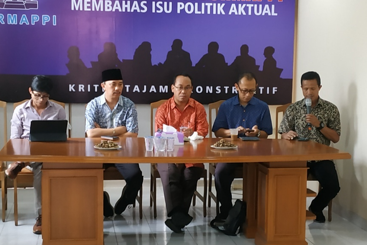 Acara diskusi bertajuk Sesudah MK : Silahturahmi atau Negosiasi di Kantor Formappi, Jakarta, Jumat (28/6/2019).